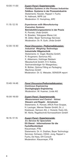 Today's Program/Tagesprogramm - Deutsche Messe AG