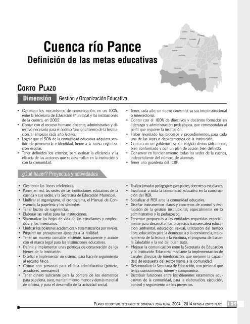 planes decenales educativos para comunas y zona rural