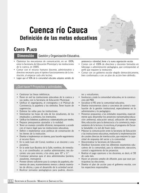 planes decenales educativos para comunas y zona rural