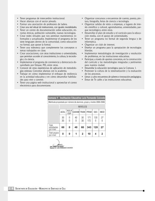 planes decenales educativos para comunas y zona rural