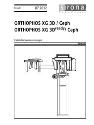 ORTHOPHOS XG 3D / Ceph ORTHOPHOS XG 3D . - Sirona Support