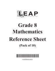 Grade 8 Mathematics Reference Sheet
