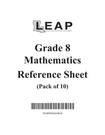 Grade 8 Mathematics Reference Sheet