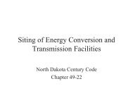 Power Point Presentation - North Dakota Public Service Commission