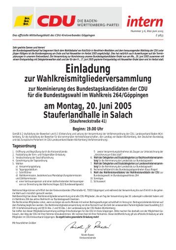 intern intern - CDU Kreisverband Göppingen