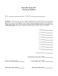 Math 306, Spring 2012 Final Exam Solutions