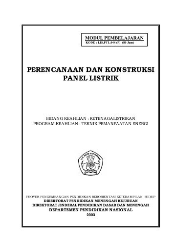 Cover Perencanaan Panel - e-Learning Sekolah Menengah Kejuruan