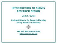 introduction to survey research design - Survey Research Laboratory