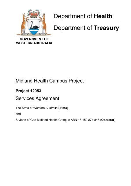 Services Agreement Department Of Treasury
