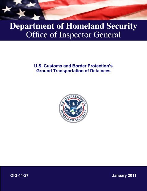 US Customs and Border Protection's Ground Transportation of ...