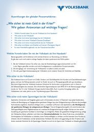 Wie sicher ist mein Geld in der Krise? - Volksbank