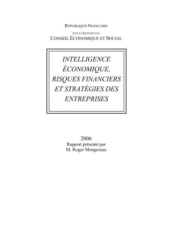 Intelligence économique, risques financiers et stratégies des - La ...