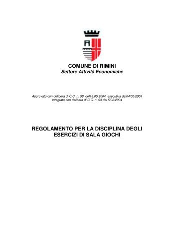 Regolamento per la disciplina degli esercizi di ... - Comune di Rimini