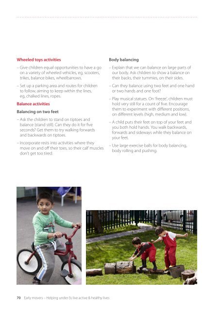 5 Practical ideas for physically active play - BHF National Centre ...