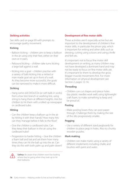 5 Practical ideas for physically active play - BHF National Centre ...