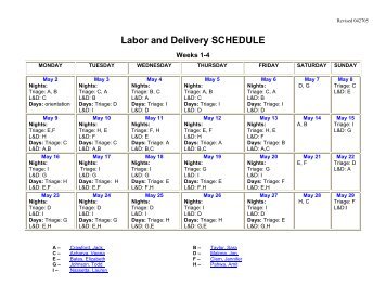 OB/GYN Rotation Schedule