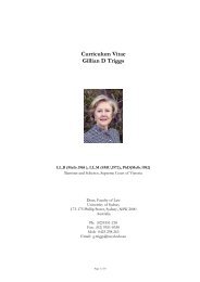 Curriculum Vitae Gillian D Triggs - United States Studies Centre