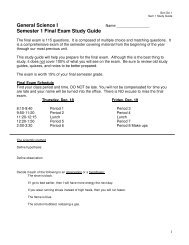 General Science I Semester 1 Final Exam Study Guide