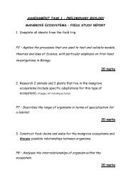 ASSESSMENT TASK 1 : PRELIMINARY BIOLOGY P2 – Applies the ...