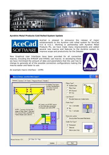 StruCAD Ayrshire Bulletin - Ayrshire Metal Products