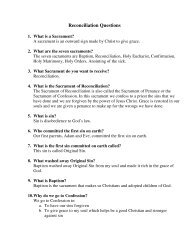 Reconciliation Questions - English - Diocese of Baker