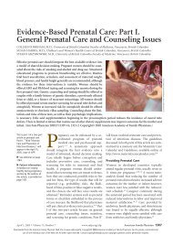 Evidence-Based Prenatal Care: Part I. General Prenatal Care and ...