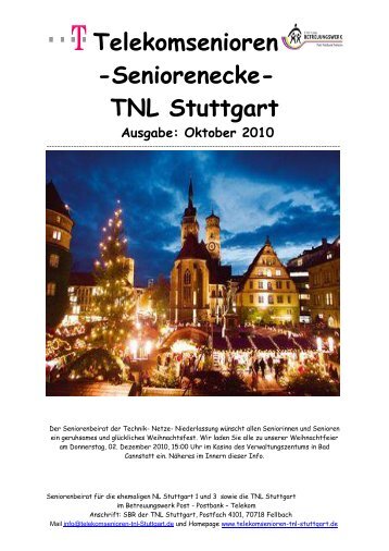 Seniorenecke- TNL Stuttgart Ausgabe: Oktober 2010
