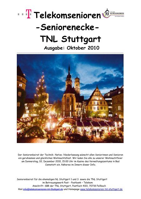 Seniorenecke- TNL Stuttgart Ausgabe: Oktober 2010