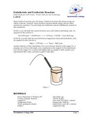 Endothermic and Exothermic Reactions - Westminster College