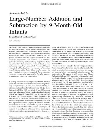Large-Number Addition and Subtraction by 9-Month-Old Infants