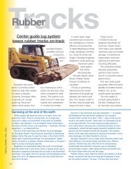 Center guide lug system keeps rubber tracks on-track Tracks Rubber