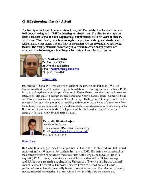 Civil Engineering - Faculty & Staff