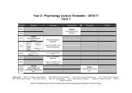 Year 2 - Psychology Lecture Timetable â 2010-11 Term 1