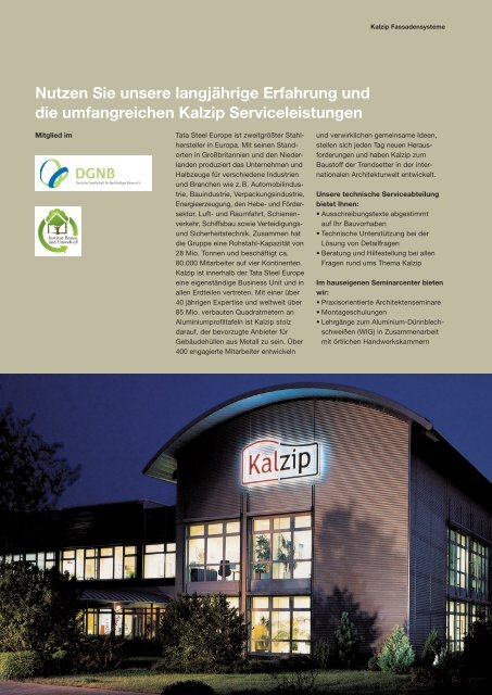 KalzipÂ® Fassadensysteme