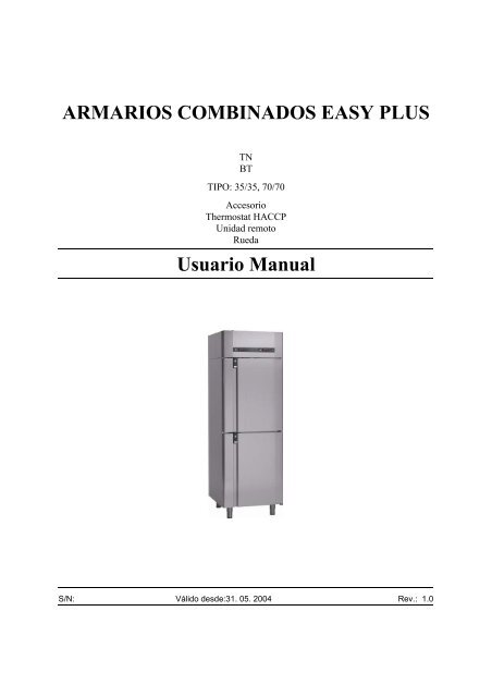 ARMARIOS COMBINADOS EASY PLUS Usuario Manual