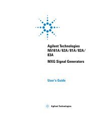 N5161A/62A/81A/82A/83A MXG Signal Generators User's Guide