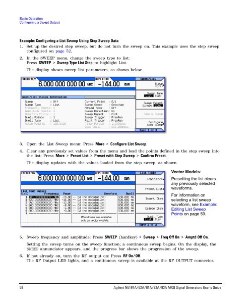 N5161A/62A/81A/82A/83A MXG Signal Generators User's Guide