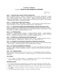 I & II Semesters - (SVEC-10) Syllabus - Vidyanikethan