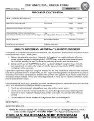 Sales Order Form - Civilian Marksmanship Program