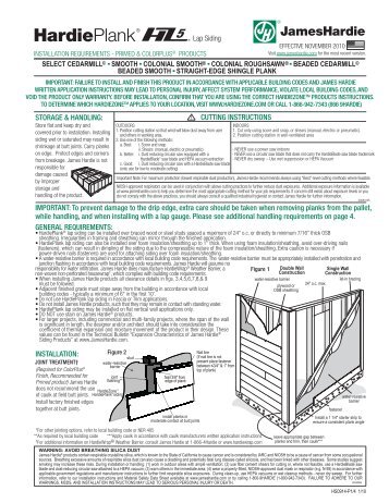 2010 Hardiplank Lap Siding Installation Instructions