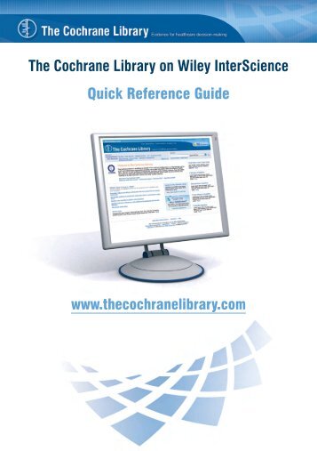 Quick Reference Guide - Cochrane Library Users' Group