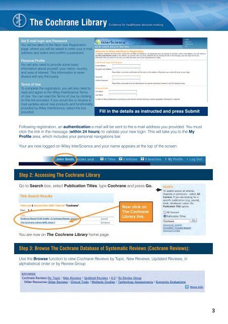 Quick Reference Guide - Cochrane Library Users' Group