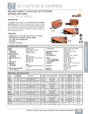 Belimo Direct Coupled Actuators Spring Return - Kele