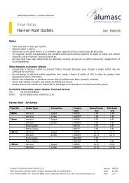 Flow Rates Harmer Roof Outlets - Harmer Drainage Systems