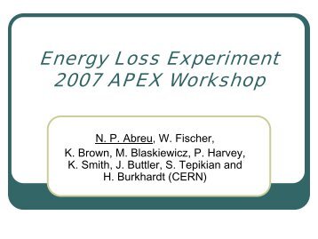 Energy Loss Experiment