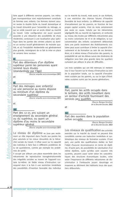 ANALYSE DYNAMIQUE DES QUARTIERS EN DIFFICULTE