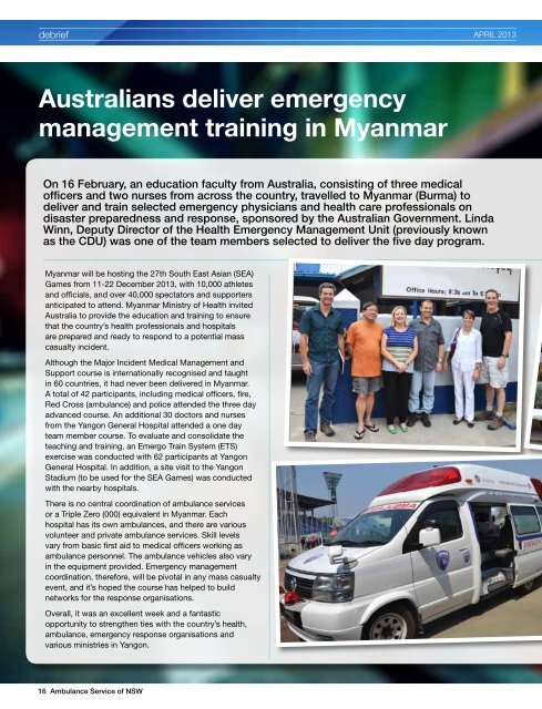 Australians deliver emergency management training in myanmar