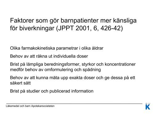 LÃ¤kemedel och barn - Apotekarsocieteten