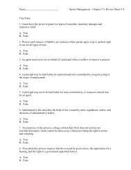 Sports Management â Chapter # 5; Review Sheet # 4 True/False 1 ...