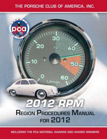 PCA Region Procedures Manual - Porsche Club of America
